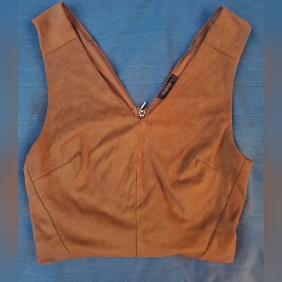 Brown Faux Suede Crop Top from Dynamite - Picture 7 of 7